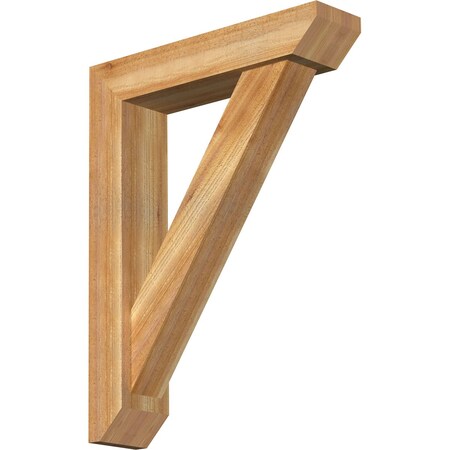 Ekena Millwork Traditional Slat Rough Sawn Bracket w/ Offset Brace, Western Red Cedar, 6"W x 26"D x 34"H BKT0604X26X34TRA06RWR